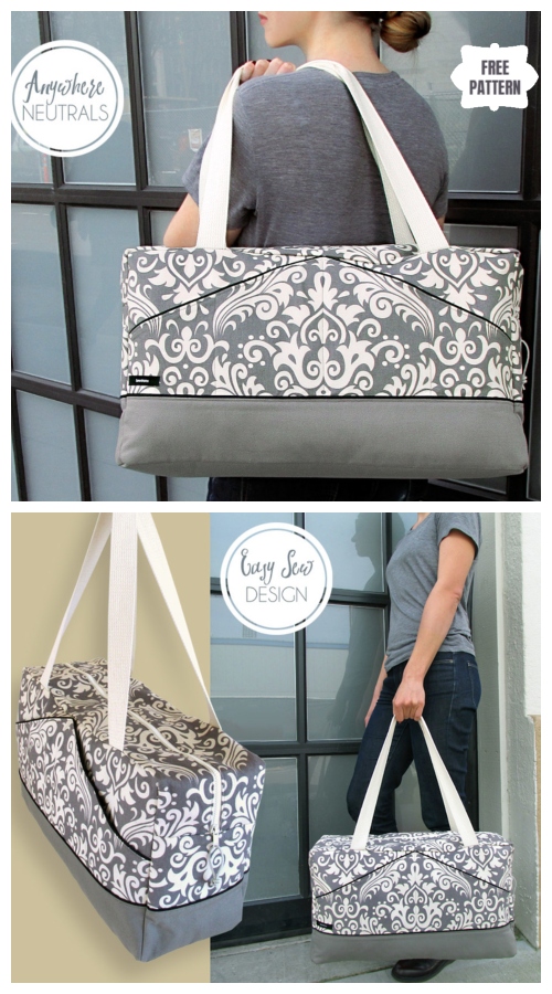 The Perfect Damask Duffle Bag Free Sewing Pattern