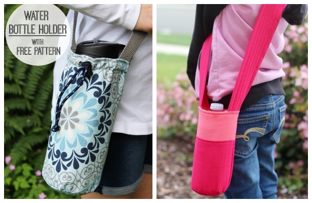 DIY Water Bottle Holder Free Sewing Patterns &Tutorials | Fabric 
