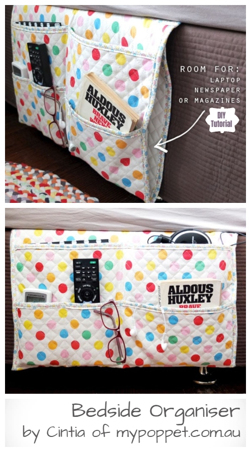 DIY Bedside Pocket Organizer Free Sewing Pattern & Tutorial