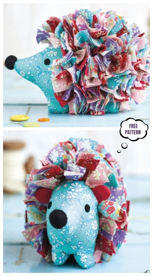 DIY Fabric Liberty Hedgehog Toy Free Sewing Pattern