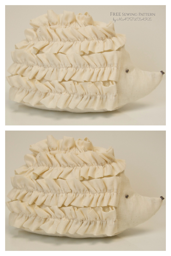 DIY Fabric Ruffled Hedgehog Toy Free Sewing Pattern