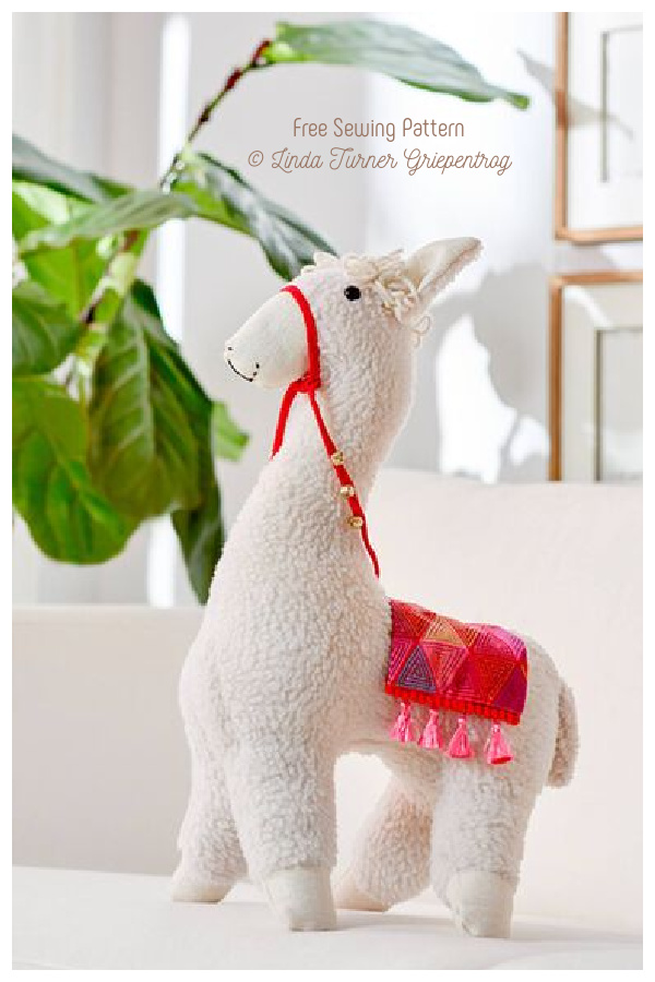DIY Fabric Toy Llama Free Sewing Pattern + Video Tutorial