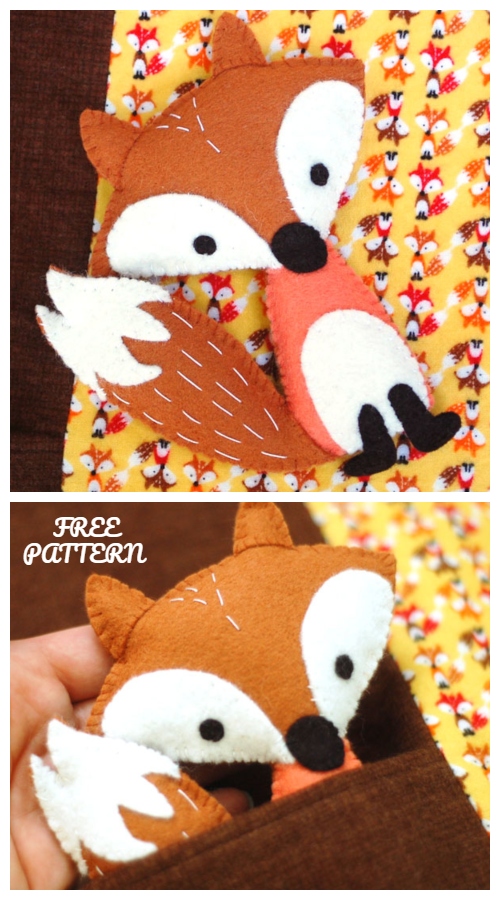 DIY Cute Felt Fox & Blankie Play Set Free Sewing Patterns