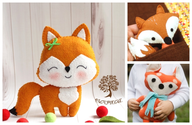 DIY Felt Fox Toy Free Sewing Patterns