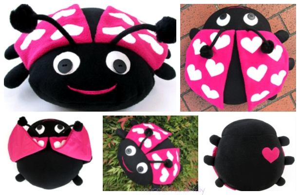 DIY Ladybug Pillow Free Sewing Pattern & Tutorial