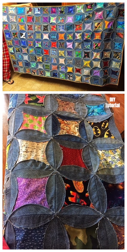 DIY Recycled Jean Rag Quilt Free Sewing Pattern