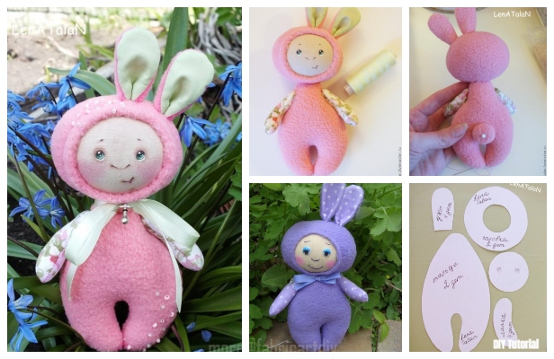 DIY Easter Bunny Doll Toy Free Sewing Pattern & Tutorial