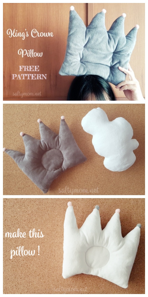 DIY Crown Pillow Free Sewing Patterns & Tutorials