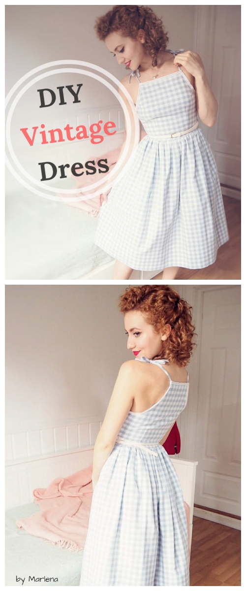 DIY Easy Vintage Dress Free Sewing Pattern & Tutorial