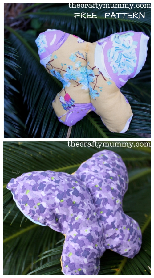 DIY Fabric Butterfly Toy Free Sewing Patterns