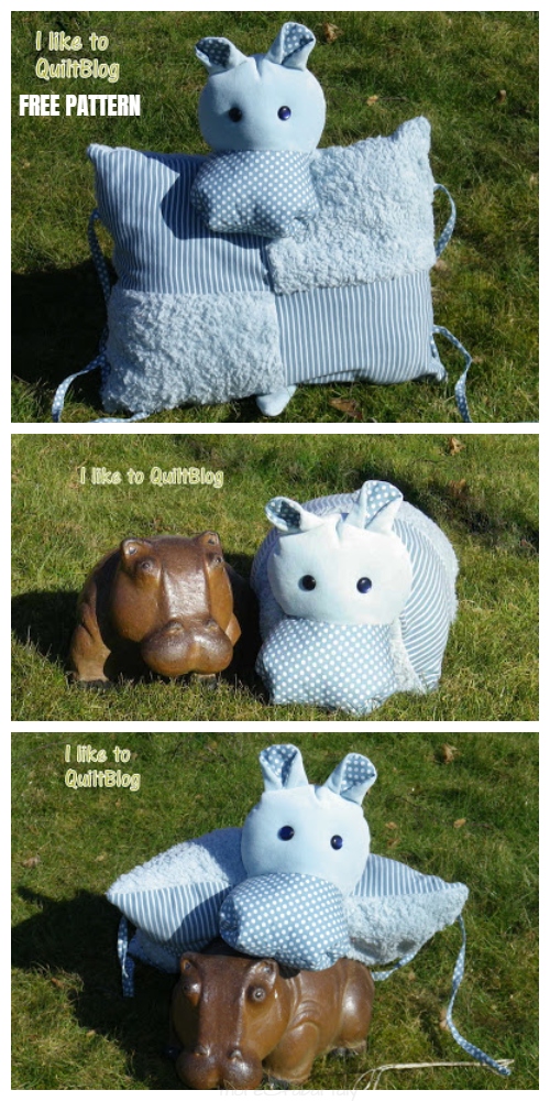 DIY Fabric Hippo Pillow Free Sewing Pattern & Tutorial