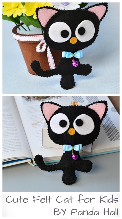 DIY Felt Pocket Kitty Cat Free Sewing Patterns