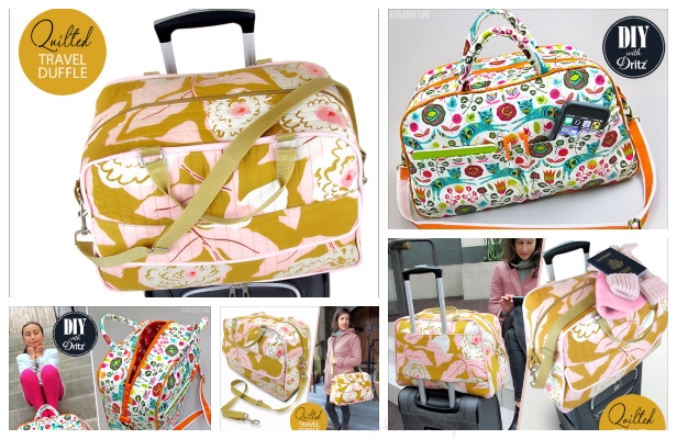 DIY Quilted Travel Duffle Bag Free Sewing Patterns