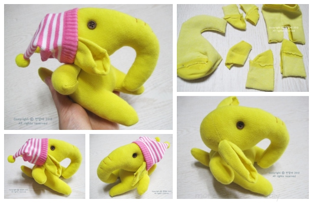 DIY Sock Elephant Free Sewing Patterns & Tutorials