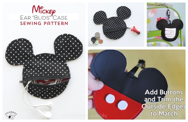 DIY Mickey Mouse Inspired Earbud Pouch Free Sewing Patterns