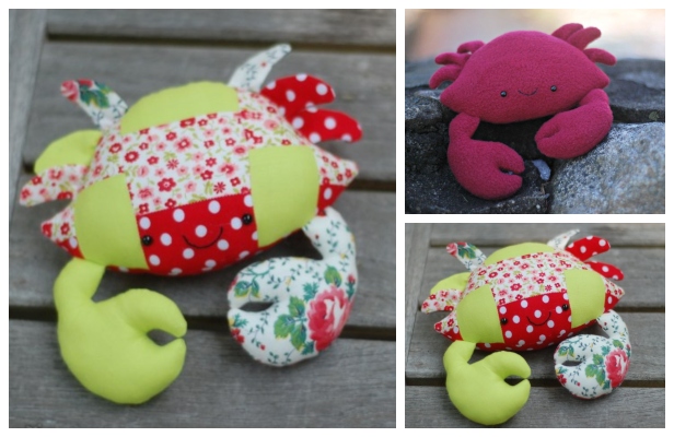 DIY Fabric Crab Plush Free Sewing Pattern & Tutorial