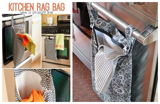 DIY Kitchen Hanging Rag Bag Free Sewing Patterns