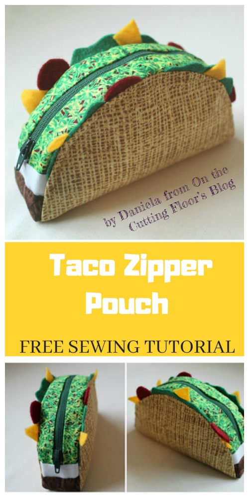 DIY Taco Zipper Pouch Free Sewing Pattern & Tutorial