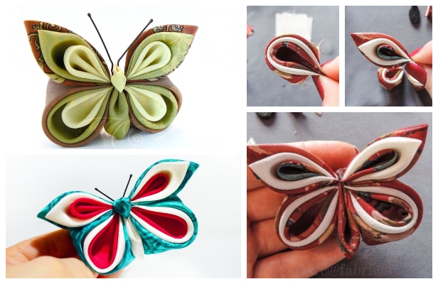 Kanzashi Satin Butterfly DIY Tutorial