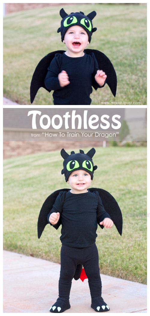 Halloween Dragon Toothless Costume From a Hoodie DIY Tutorial