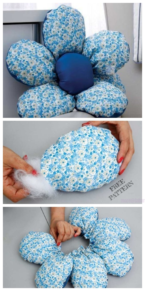 DIY Floral Petals Pillow Free Sewing Patterns