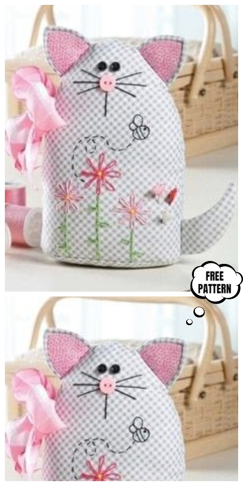 DIY Kitty Cat Pincushion Free Sewing Patterns & Tutorials