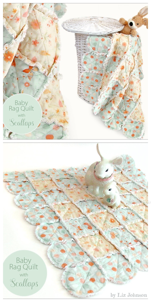 DIY Scalloped Baby Rag Quilt Free Sewing Pattern & Tutorial