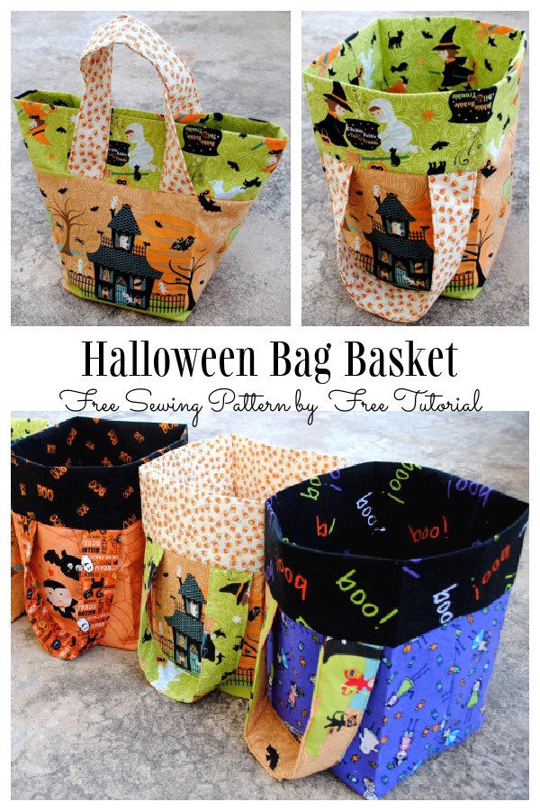 Fabric Halloween Bag Basket Free Sewing Pattern
