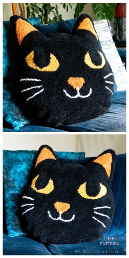 DIY Cat Face Pillow Free Sewing Patterns & Tutorials