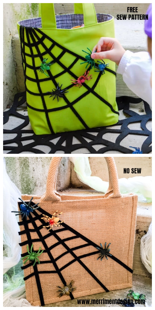 DIY Halloween Spiderweb Treat Bag Free Sewing Patterns