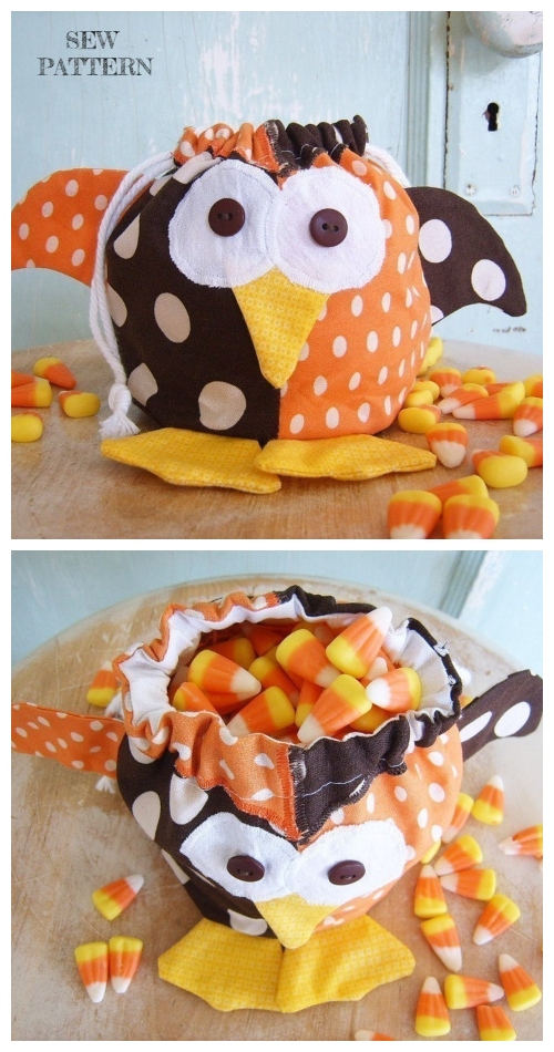 DIY Halloween Owl Treat Bag Sewing Patterns 