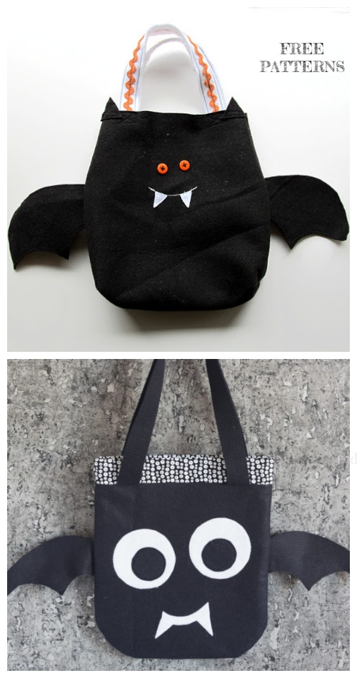 DIY  Halloween Bat Treat Bag Free Sewing Patterns 