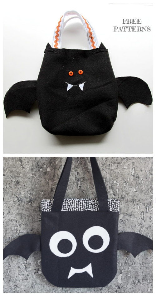 DIY  Halloween Bat Treat Bag Free Sewing Patterns