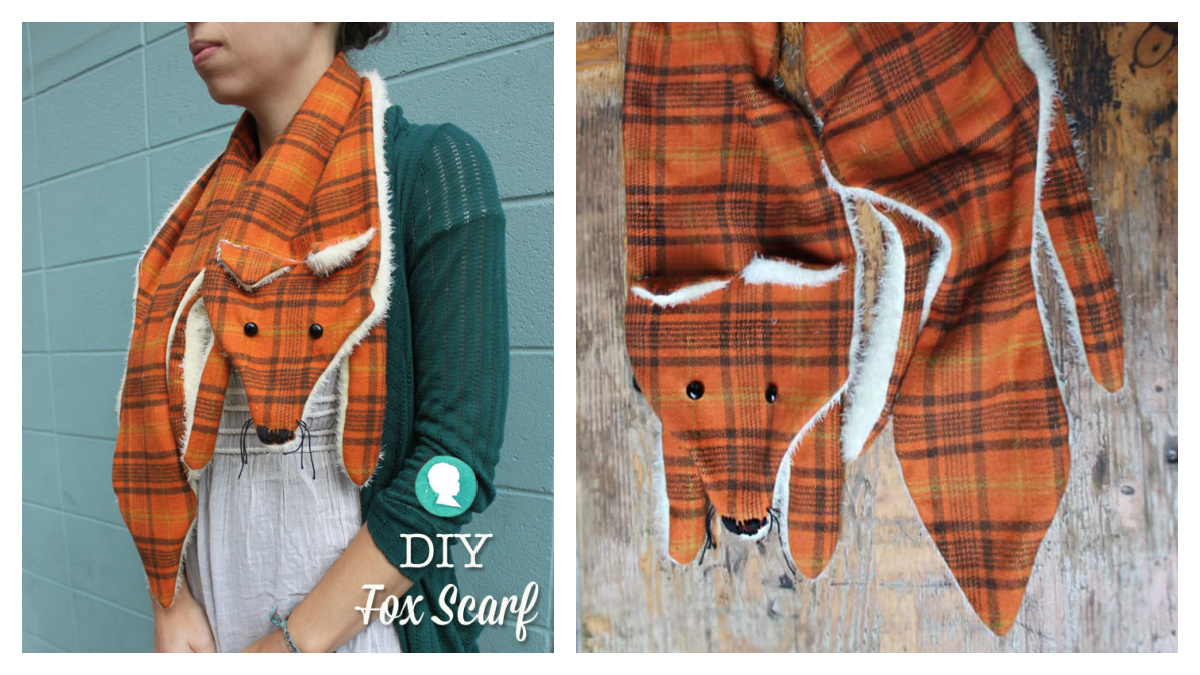 DIY Fabric Fox Scarf Free Sewing Pattern