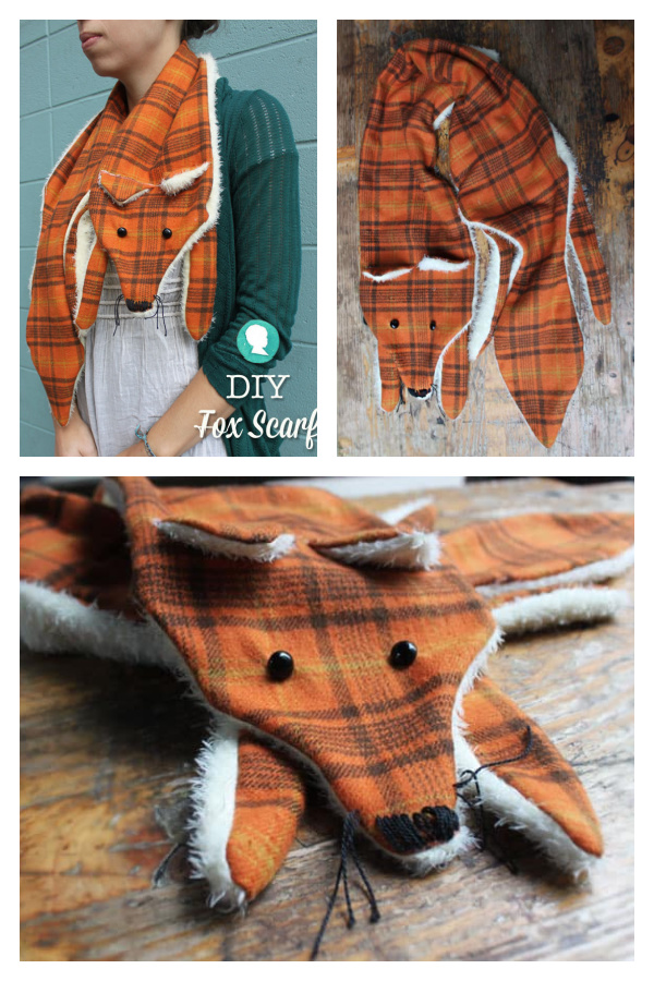 DIY Fabric Fox Scarf Free Sewing Pattern