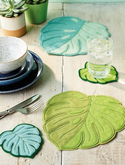 DIY Quilted Leaf Coaster Free Sewing Patterns