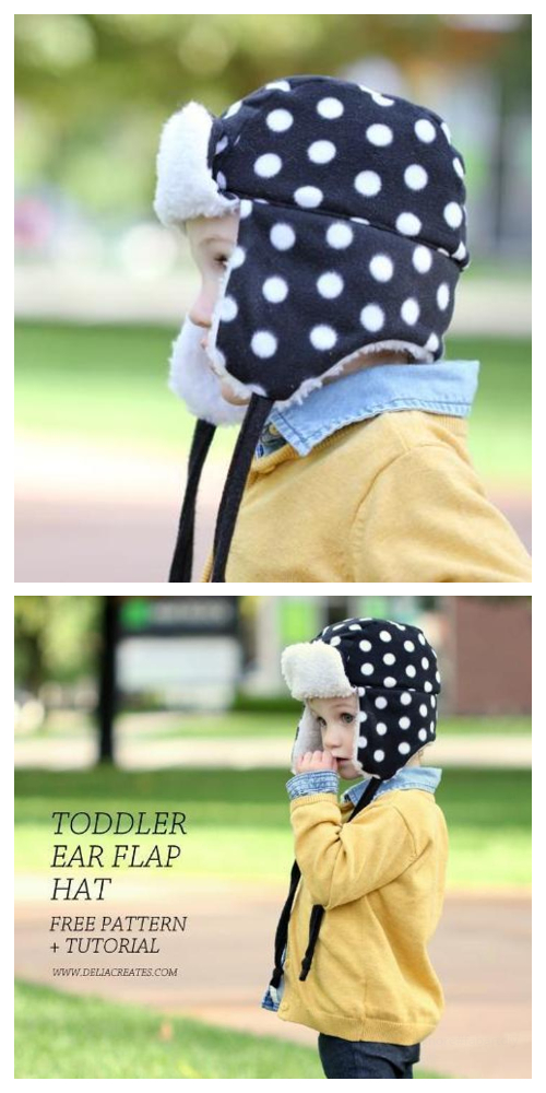 DIY Toddler Ear Flap Hat Free Sewing Pattern