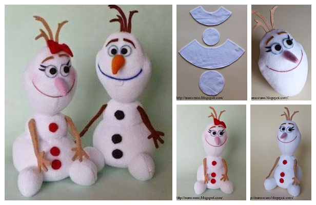 DIY Fabric Frozen Olaf Snowman Free Sewing Patterns