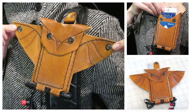 DIY Leather Owl Phone Holder Free Sewing Pattern + Tutorial