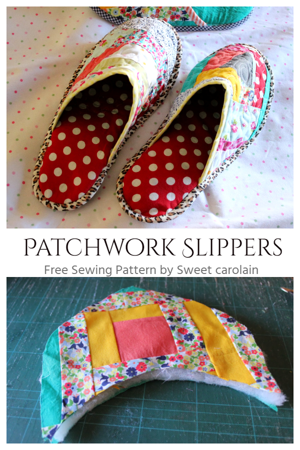 DIY Patchwork Slippers Free Sewing Pattern