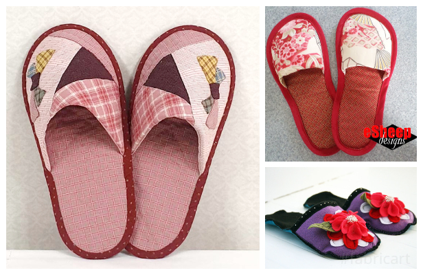 Quilt Fabric Spa Slippers Free Sewing Patterns + Video
