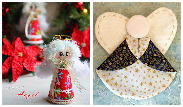 DIY Christmas Fabric Angel Ornament Free Sewing Patterns