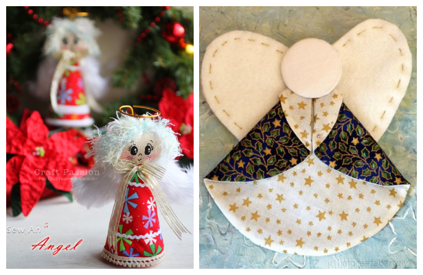 DIY Christmas Fabric Angel Ornament Free Sewing Patterns