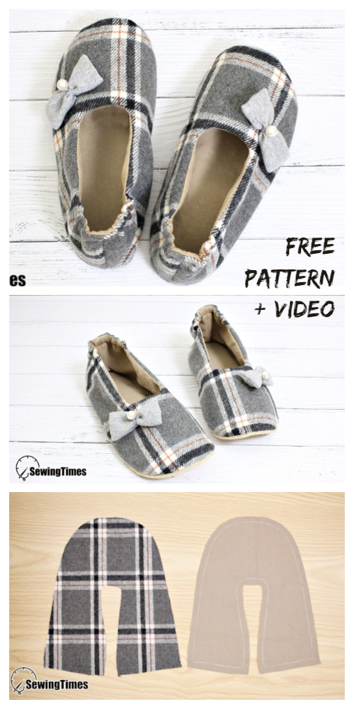 DIY Fabric Cozy House Slippers Free Sewing Patterns + Video