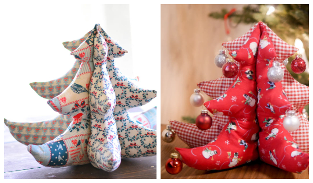 fabricartdiy DIY 3D Stuffed Fabric Christmas Tree Free Sewing Patterns f