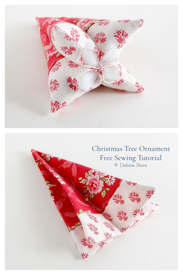 3D Stuffed Fabric Christmas Tree Ornament Free Sewing Patterns