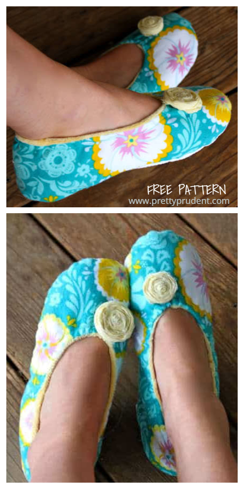 DIY Fabric House Slippers Free Sewing Patterns