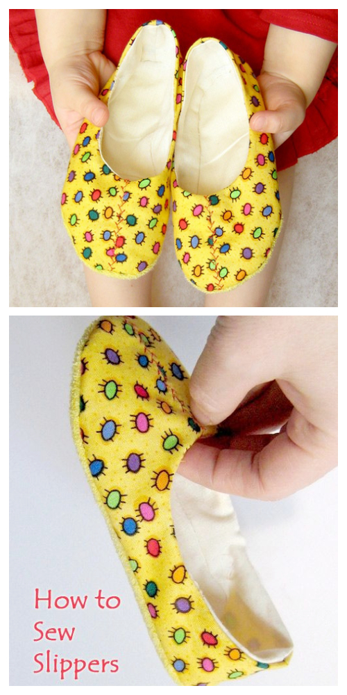 DIY Fabric House Slippers Free Sewing Patterns