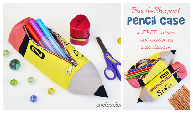 DIY Pencil Shaped Pencil Case Free Sewing Pattern