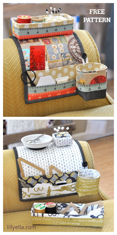 Sew a Mug Caddy Organizer: free fat quarter friendly sewing pattern